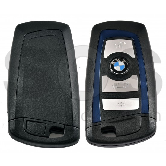 Кутийка за ключ (смарт) за BMW F-серия с 4 бутона - HU100R Blue line без лого Кутийка за ключ (смарт) за BMW F-серия с 4 бутона - HU100R Blue line без лого