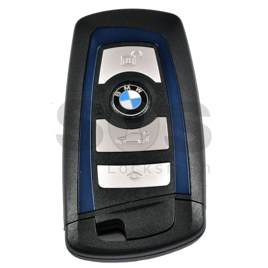 Кутийка за ключ (смарт) за BMW F-серия с 4 бутона - HU100R Blue line без лого Кутийка за ключ (смарт) за BMW F-серия с 4 бутона - HU100R Blue line без лого