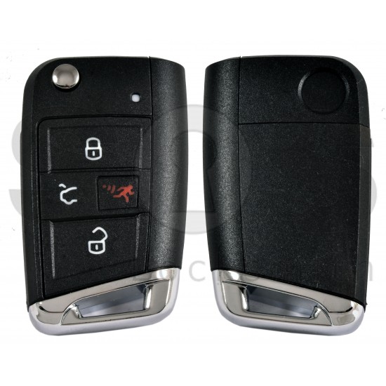 Кутийка за ключ Volkswagen (Flip) 3+1P бутони HU162T MQB