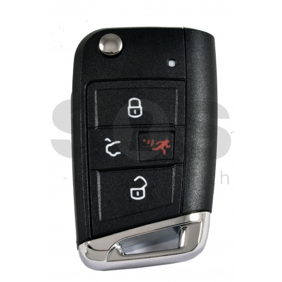 Кутийка за ключ Volkswagen (Flip) 3+1P бутони HU162T MQB